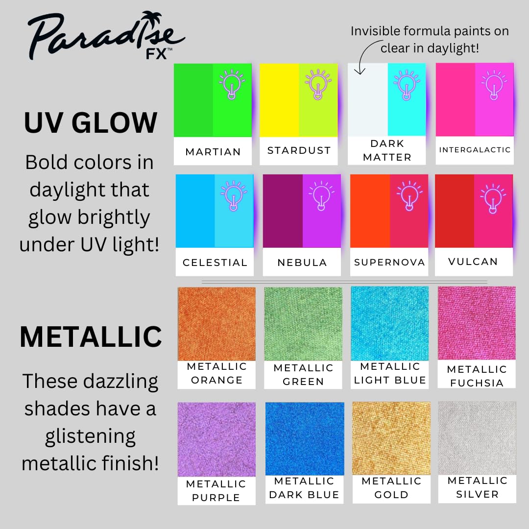 Mehron Paradise FX Metallics - Metallic Fuchsia 1.4 oz | Professional Water Activated Shimmering Metallic Paint for Raves, Costumes, Special Effects Beauty & Personal Care Mehron