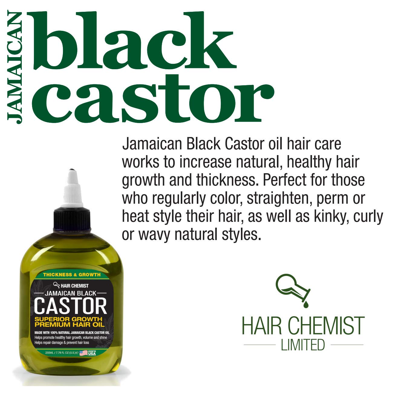 Hair Chemist Superior Growth Jamaican Black Castor Hair Oil 7 oz. Beauty & Personal Care Hair Chemist