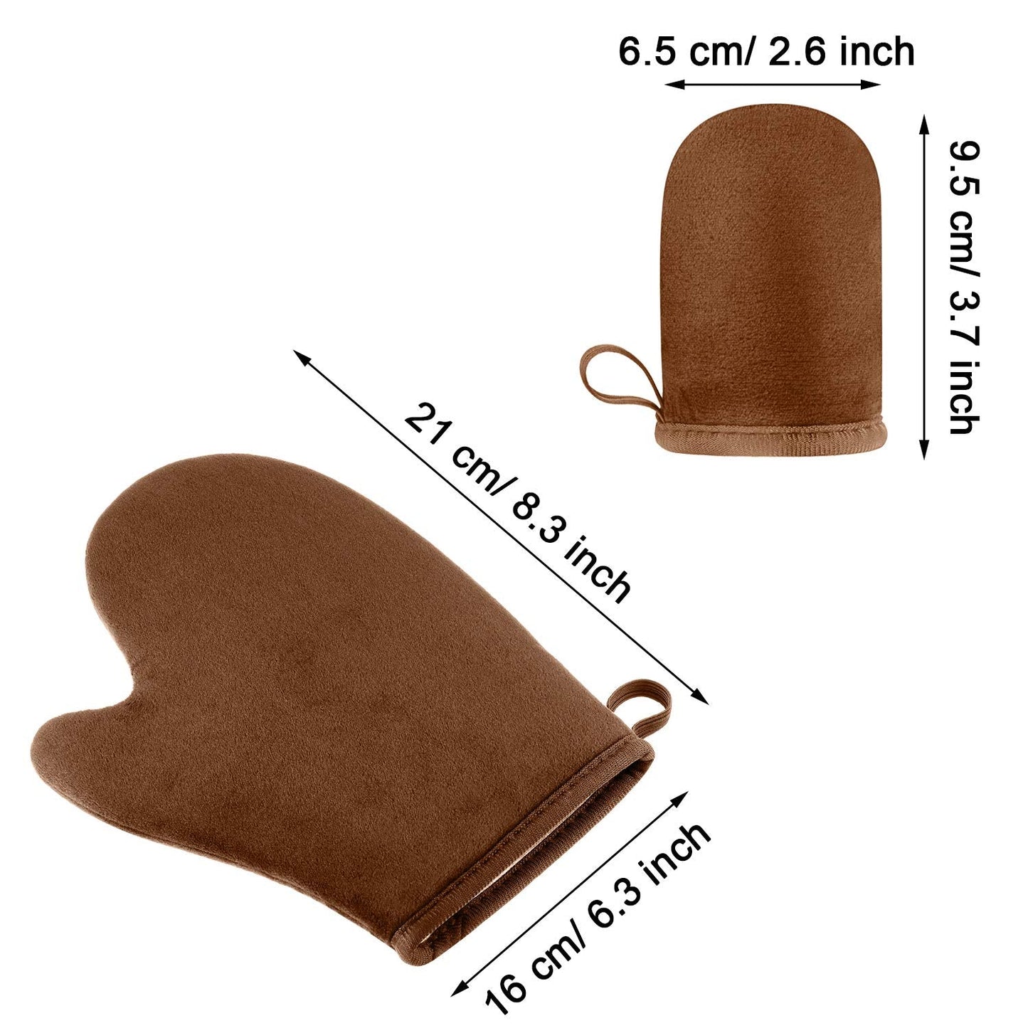 TOODOO 4 Pieces Double Sided Soft Microfiber Self Tanning Mitt Applicator Mini Finger Face Gloves for Self Tanner (Black and Brown) Beauty & Personal Care TOODOO