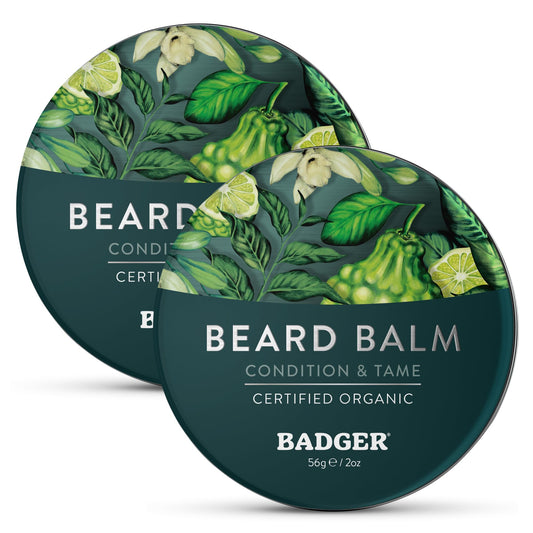 Badger - Organic Leave-In Beard Conditioner, Facial Hair Styling Balm, Non-Greasy Moisturizer and Treatment for Beards and Mustaches - 2 oz, 2 Pack Beauty and Personal Care Badger