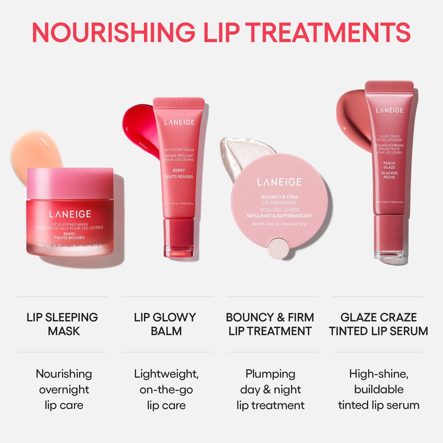 LANEIGE Glaze Craze Tinted Lip Serum, Strawberry Sprinkles: Hydrating Serum for Glossy,Nourished Lips with Plumping Polypeptides,0.42 oz Beauty and Personal Care LANEIGE