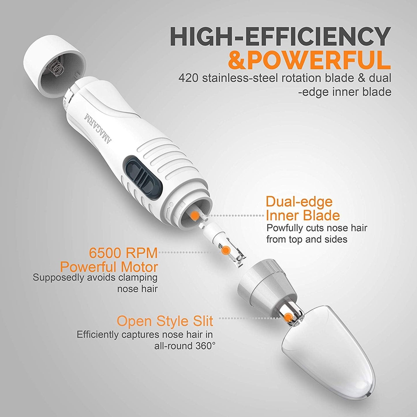 Updated 2019 Version Nose Hair Trimmer for Men & Women, AMAGARM Electric Nose and Ear Hair Trimmers/Clippers Removal, Wet/Dry, PX7 Waterproof, Mute Beauty and Personal Care AMAGARM