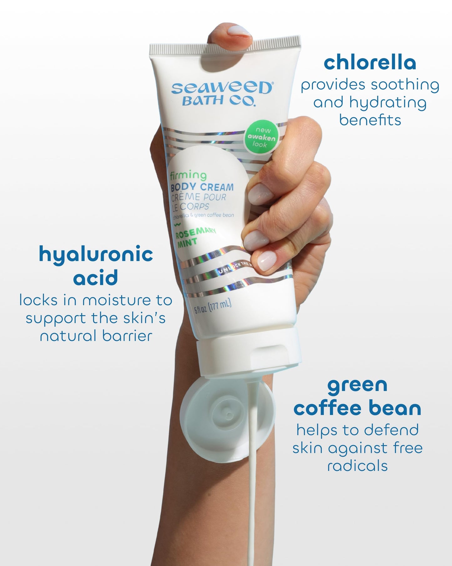 Seaweed Bath Co. Firming Body Cream - Rosemary Mint | Hydrating Hand & Body Lotion with Hyaluronic Acid | Toning Skin Moisturizer For Dry Skin | 6 oz Beauty & Personal Care The Seaweed Bath Co.
