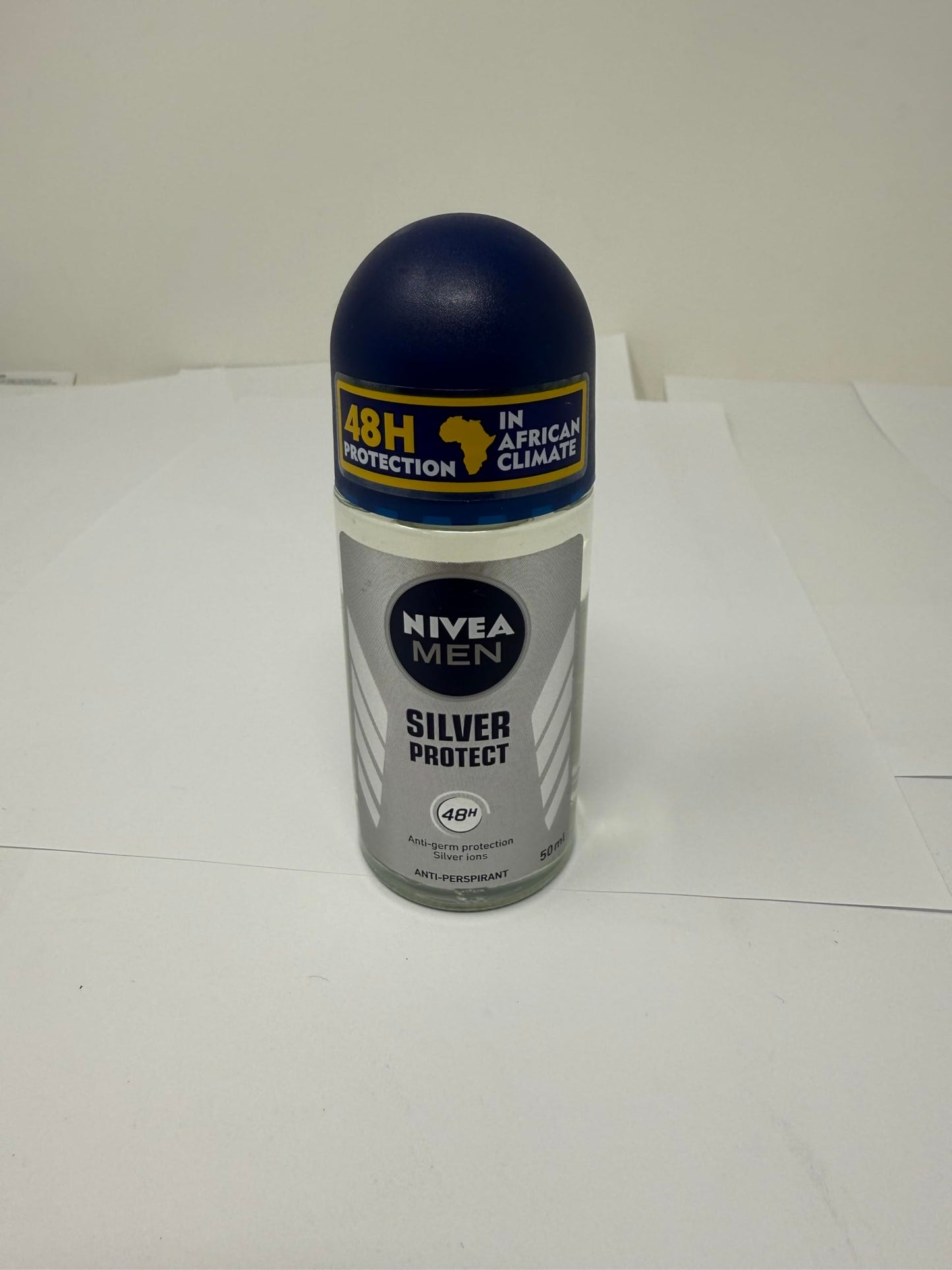 NIVEA MEN Silver Protect Roll-On Deodorant 50ml - Protection with Anti-Bacterial Silver Ions, Quick-Drying Formula, Alcohol-Free, Pack of 12 Beauty and Personal Care NIVEA