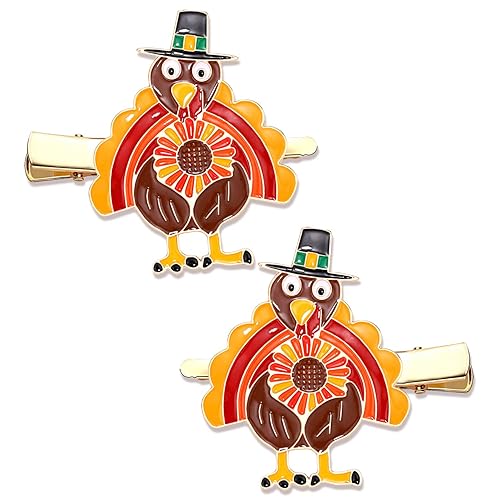 Thanksgiving Hair Clips Fall Hairpins for Women Enamel Rhinestone Maple Leaf Turkey Pumpkin Alligator Hair Clips Autumn Gathering Party Hair Accessory Beauty & Personal Care PHALIN