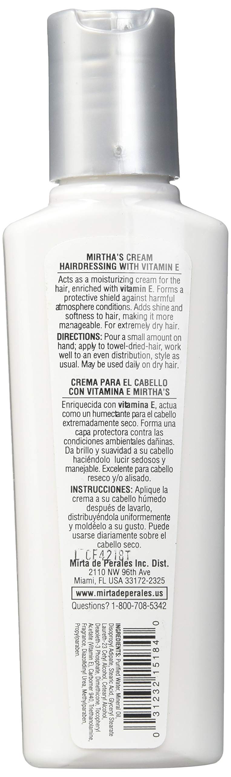 Mirta De Perales Hairdressing Cream with Vitamin E, 4.0 Ounce Beauty & Personal Care Mirta De Perales