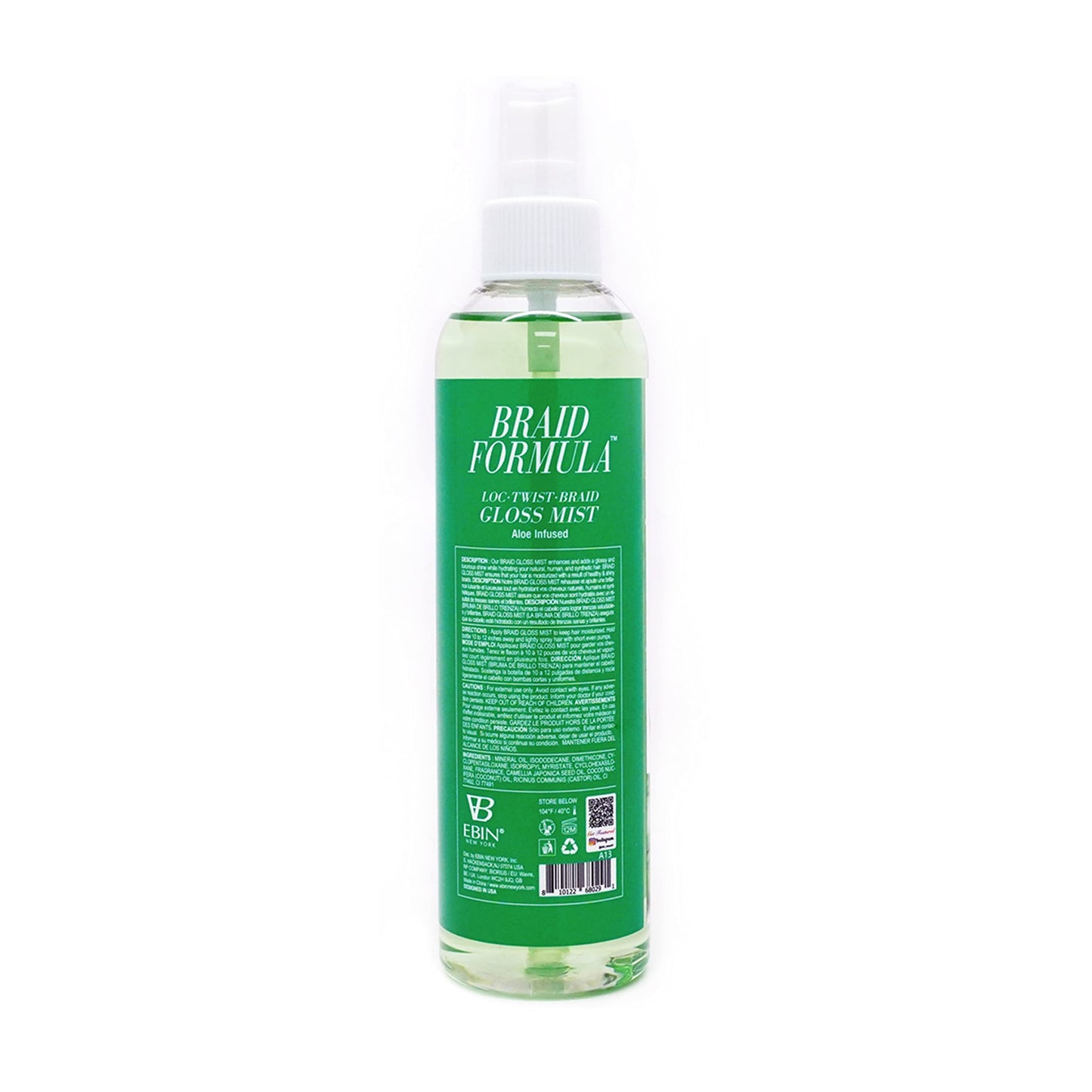 EBIN NEW YORK Braid Formula Loc Twist Braid Gloss Mist - Aloe Infused, Hydrating, Moisturizing, Scalp Hair mist, Itch relief, refresh, cooling, Scalp Beauty & Personal Care EBIN NEW YORK