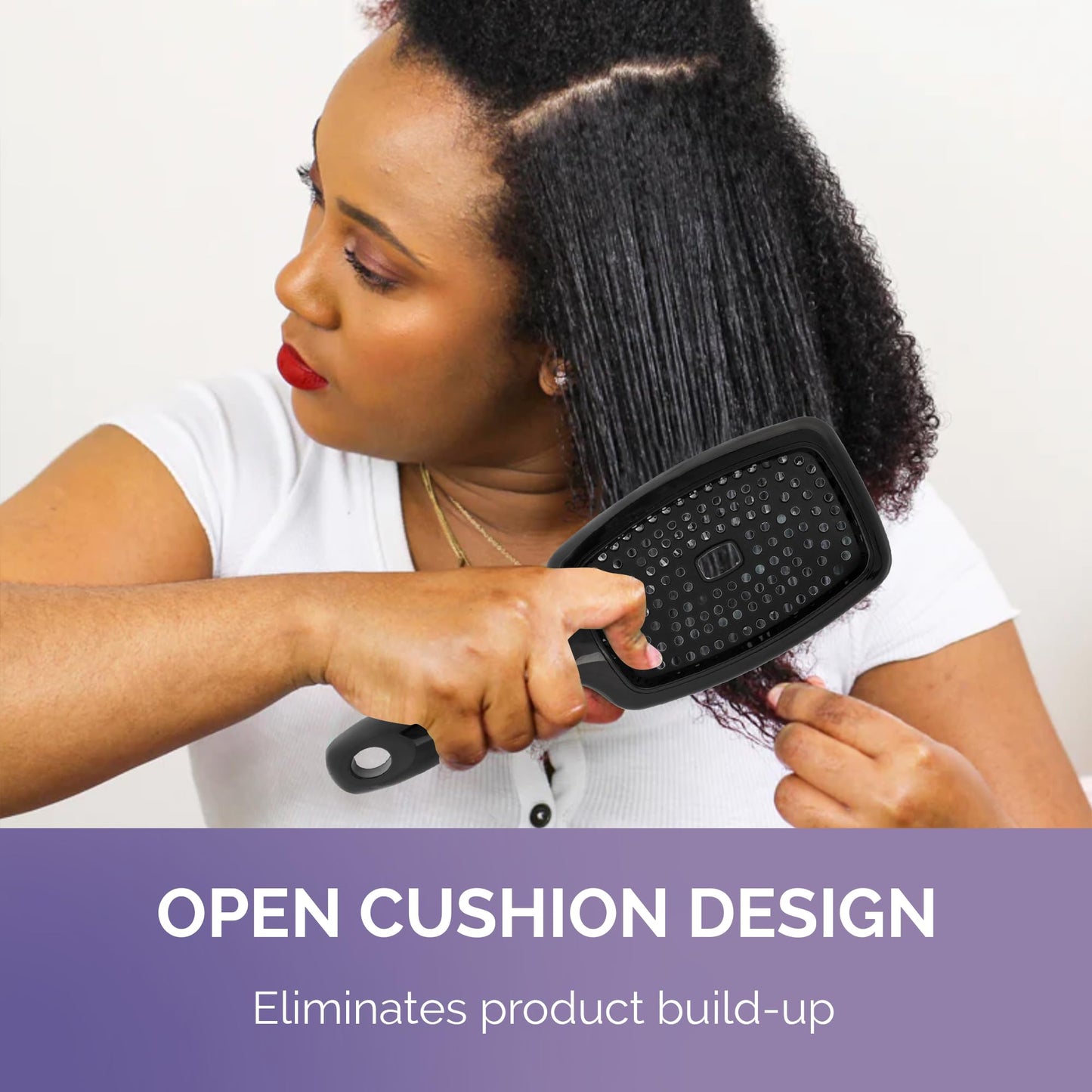Curl Keeper Flexy Hair Brush, Purple - Detangling Hair Brush with Flexible Bristles for Shower Use, Combing Through Curls & Removing Tangles Beauty & Personal Care Curl Keeper