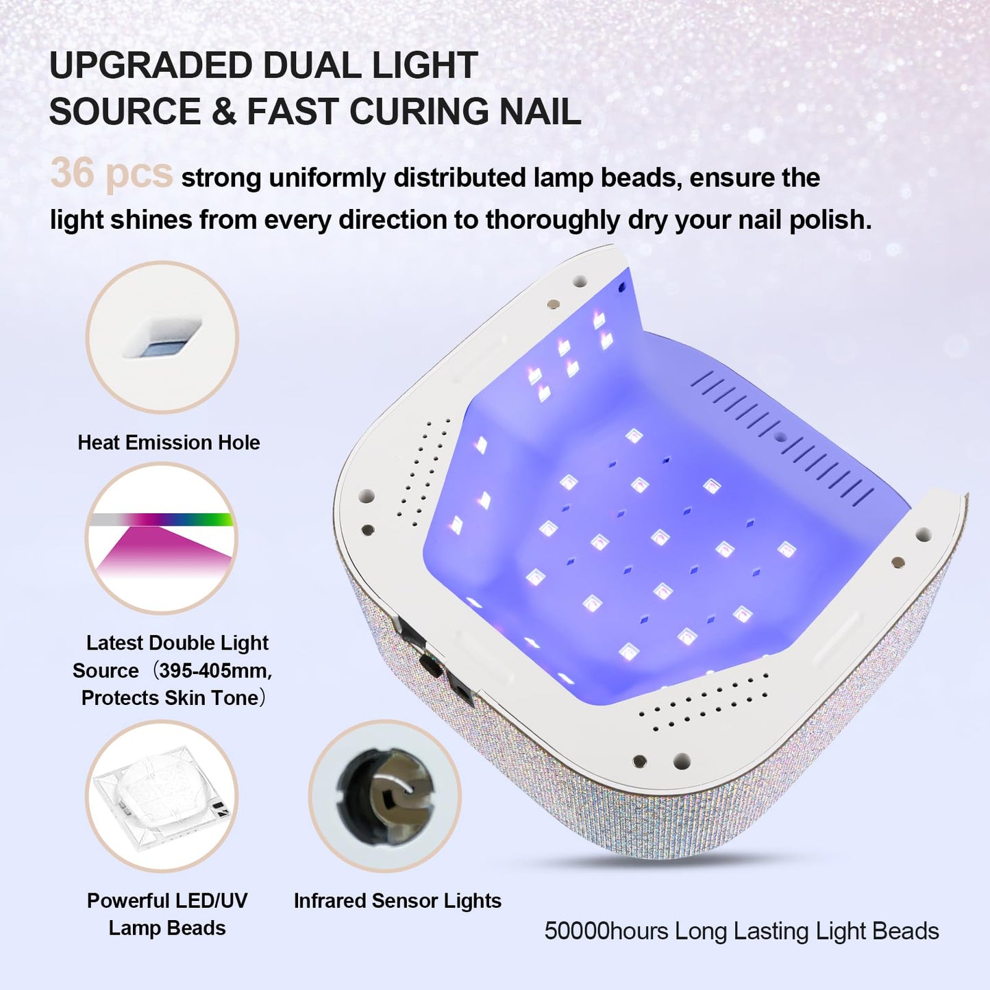 Lavinda UV LED Nail Lamp 54W – Rechargeable Cordless Gel Nail Dryer with 4 Timers, Auto Sensor & Display, Quick Dry for Salon & Home Beauty & Personal Care Lavinda