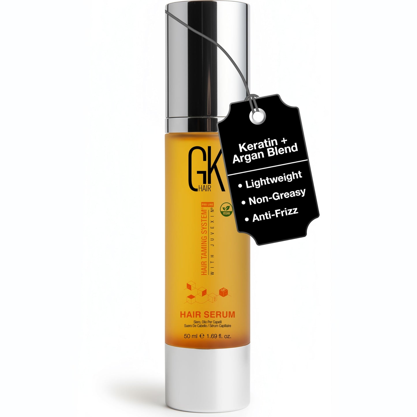 GK HAIR Oil - Argan Oil Heat Protectant Serum -Lightweight Hair Serum -Perfect For Keratin,Frizzy, Curly, Dry & Damaged ends-Adds Shine Beauty & Personal Care GK HAIR