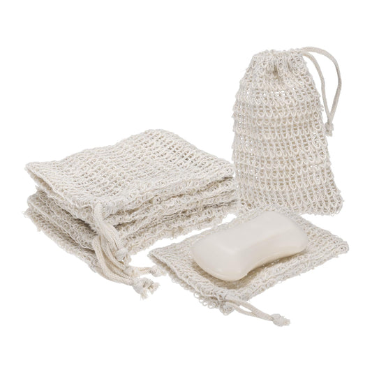 uxcell 10 Pcs Soap Saver Bag, 5.5"x3.5" Mesh Soap Bag with Drawstring Cotton Scrubber Pouch Exfoliating Net for Body Shower Foaming Travel Camping Beauty and Personal Care uxcell
