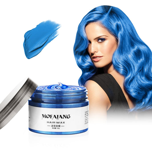 Temporary Blue Hair spray, Instant hair dye Wax 4.23 oz-Hairstyle Cream Hair Pomades Hair Color Wax for Party Cosplay Easy Cleaning(1, Blue) Beauty and Personal Care EFLY Default Title