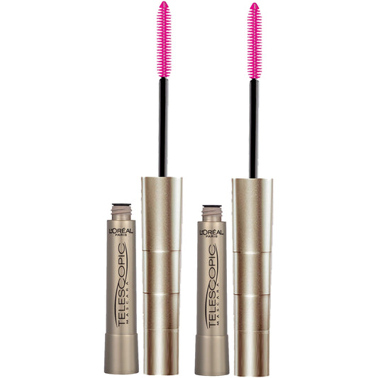 L'Oreal Paris Makeup Telescopic Original Lengthening, Lash Separating Mascara with Dual Precision Brush, Washable, Blackest Black, 0.27 Fl Oz., 2 Beauty & Personal Care L'Oreal Paris