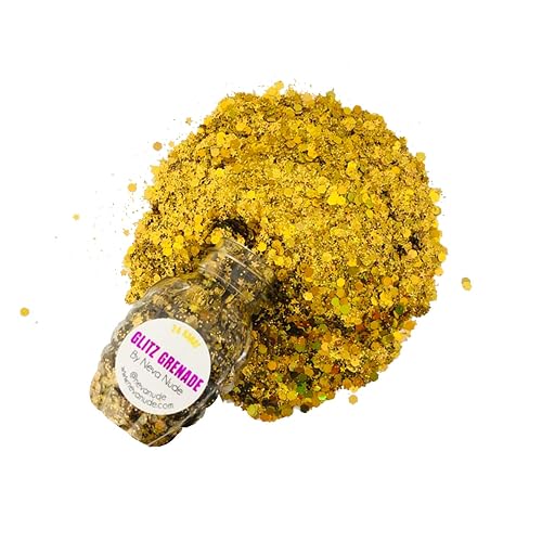 Neva Nude Face and Body Glitter Keychain - Chunky Loose Glitter for Festivals, Raves, and More | Cosmetic Grade | Super Sparkly (24 Karat Gold Beauty & Personal Care Neva Nude