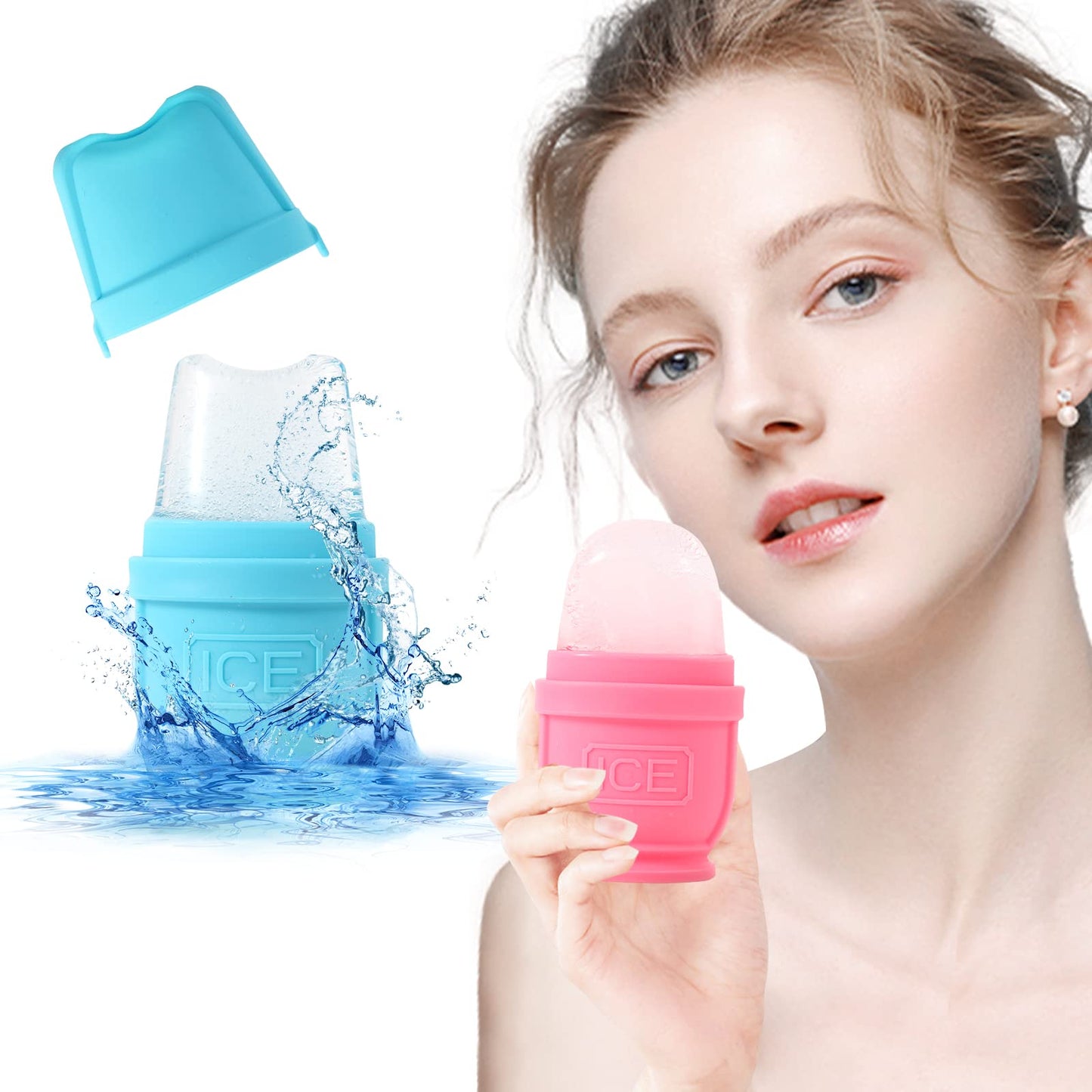 BFASU 2 Packs Face and Body Ice Roller, Silicone Ice Cube for Puffiness, Pain Relief, Cold Therapy Ice Cup Molds Massage Tool Beauty & Personal Care BFASU