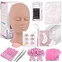 Pretty memory Eyelash Extension Kit for Beginners, Lash Extension Training Kit with Silicone Mannequin Head Removable Eyelids for Makeup and Eyelash Beauty & Personal Care Pretty memory