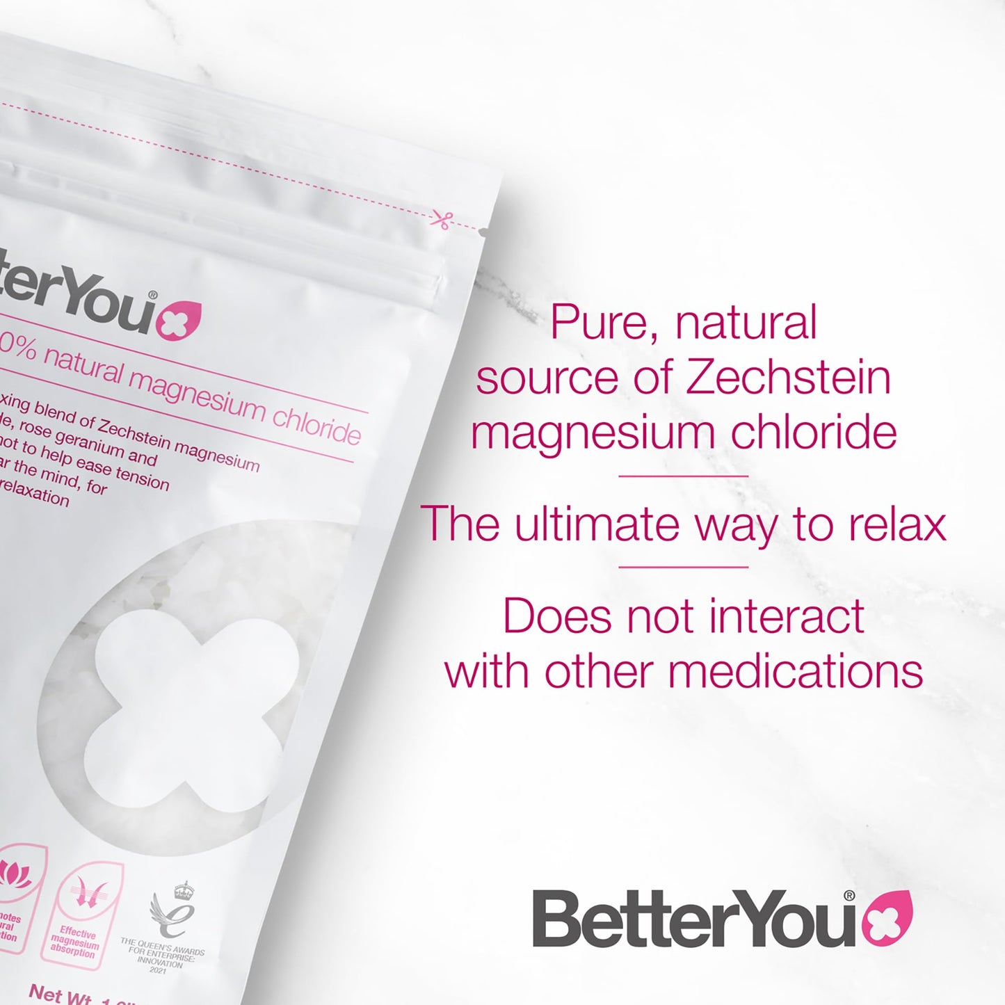 BetterYou Magnesium Relax Bath Flakes - Body Recovery Bath Salts with Magnesium - For Skin Health & Sore Muscle Relief - With Essential Oils - 1.6 lb Beauty and Personal Care BetterYou