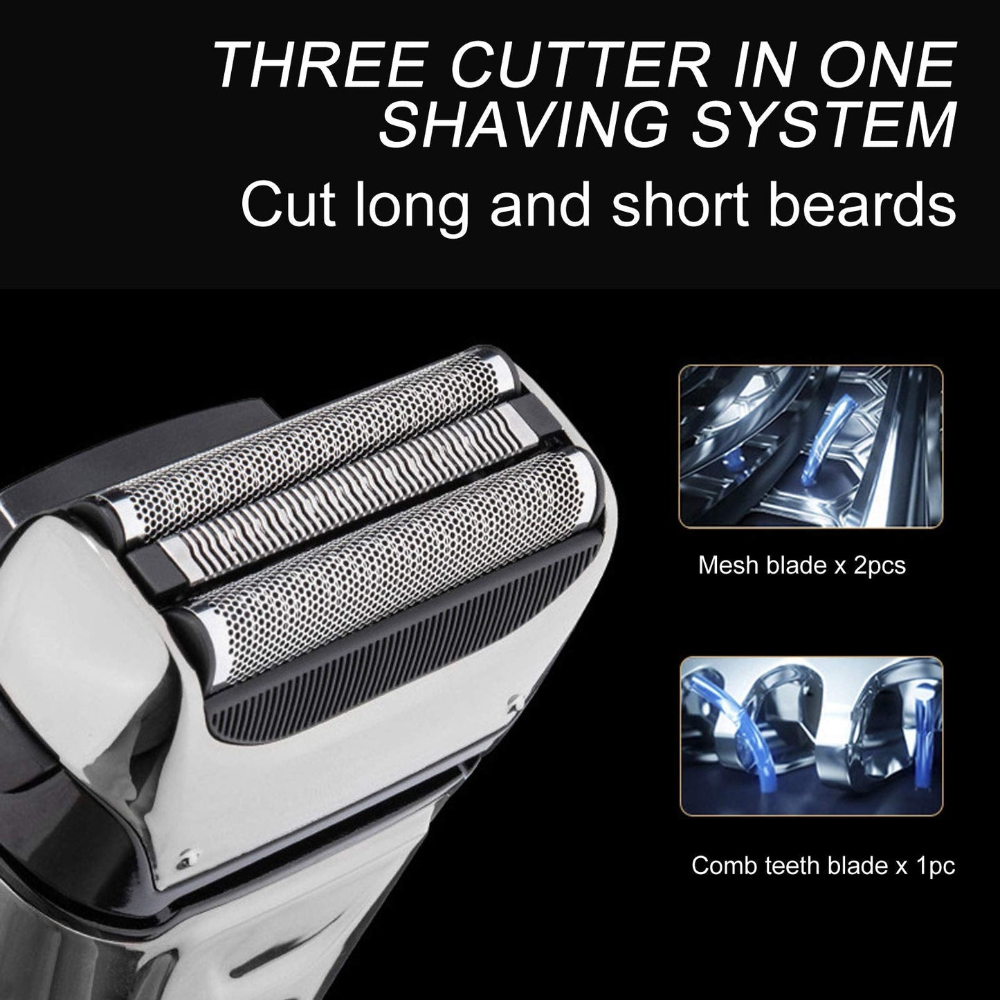 Cordless USB Charging Men Electric Shaver, Portable Beard Trimmer for Home Daily Use or Salon Beauty and Personal Care YUYTE