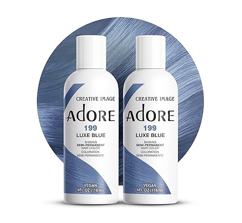 Adore Semi Permanent Hair Color (199 Luxe Blue) (2 Pack) | Vegan & Cruelty-Free Blue Hair Dye | No Ammonia, No Peroxide, No Alcohol | 4 Fl Oz Beauty & Personal Care Adore