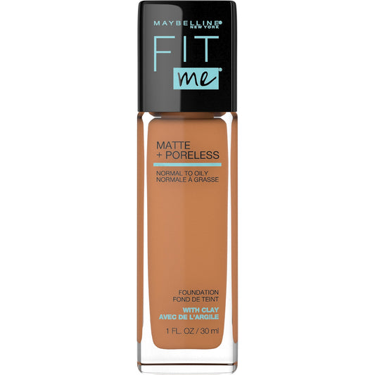 Maybelline Fit Me Matte + Poreless Liquid Oil-Free Foundation Makeup, Warm Sun, 1 Count (Packaging May Vary) Beauty & Personal Care MAYBELLINE