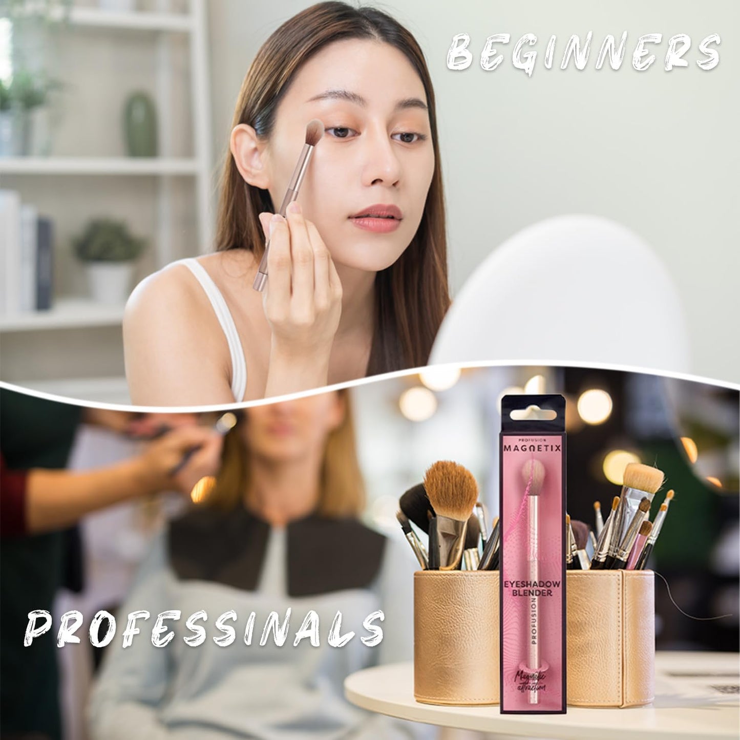 Profusion Cosmetics Magnetix Eyeshadow Blending Brush with Soft, Dense Synthetic Tapered Bristles for Smooth, Seamless Blending, Fluffy Eye Makeup Beauty & Personal Care Profusion Cosmetics
