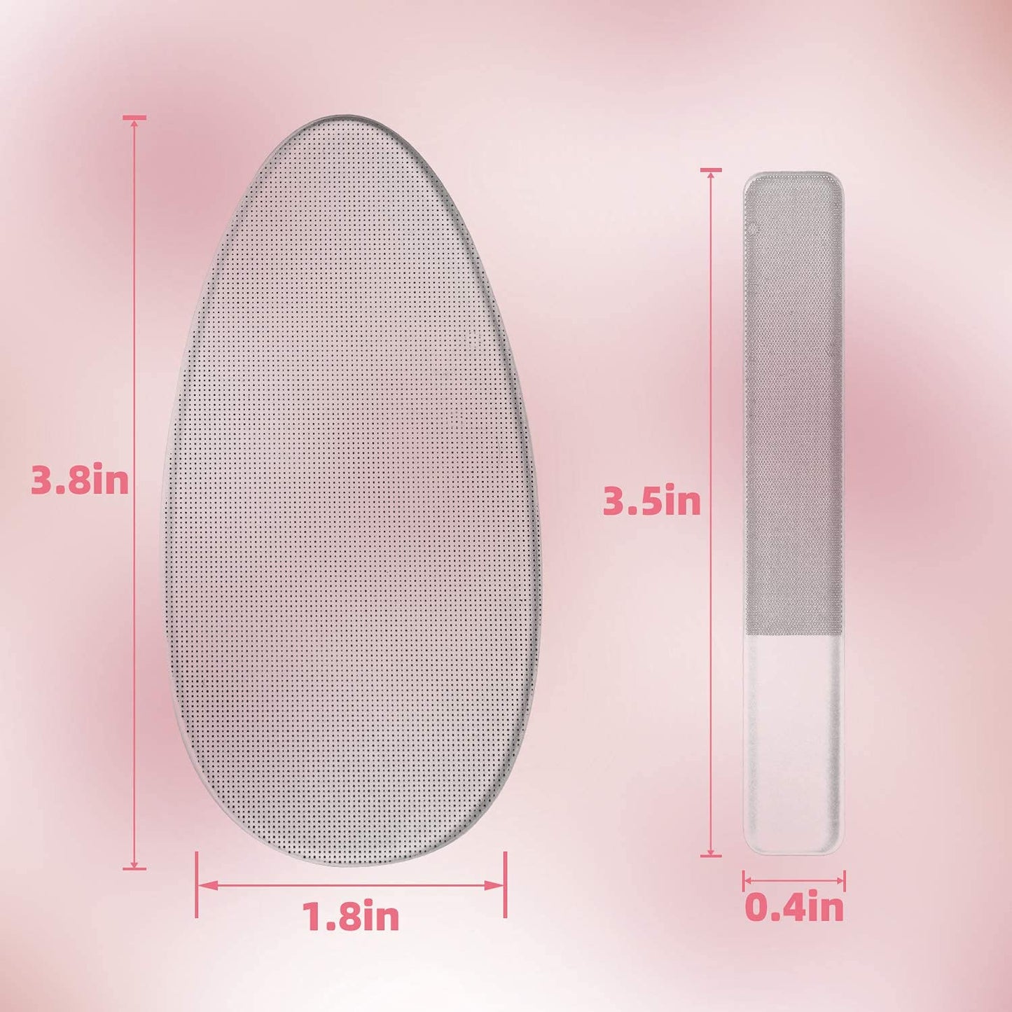 Nail File,Stainless Steel Nail File Set Contains 2 Nail Files with Anti-Slip Handle and Leather Case, Double Sided and Files Nails Easily,Nail Files Beauty and Personal Care RedFlow
