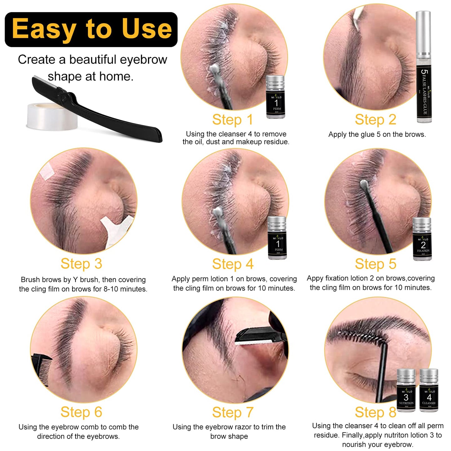 Lookmee Eyebrow Lamination Kits, Professional Instant Eyebrow Lift Kit, At Home DIY Long Lasting Eyebrow Perming Kit for Fuller and Messy Eyebrows Beauty & Personal Care Lookmee