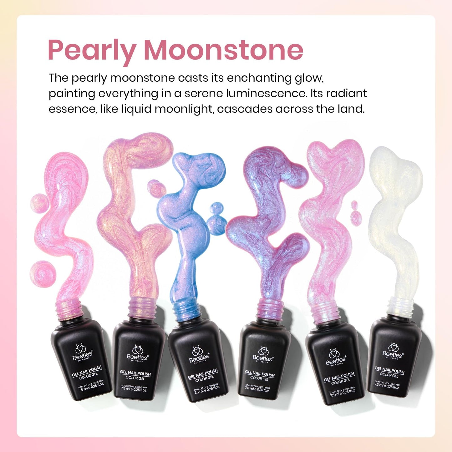 Beetles Pearl Gel Polish Set - 6 Colors Mermaid White Pink Purple Shimmer Swirl Shell Thread Effect, Soak Off UV Gel Polish for DIY Manicure & Nail Beauty and Personal Care beetles Gel Polish