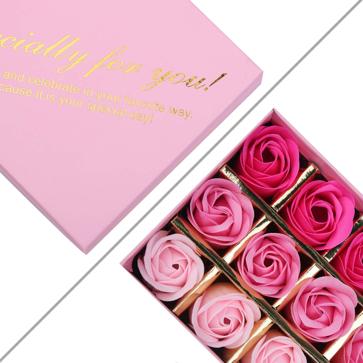 Rotumaty 18 PCS Floral Scented Bath Soap Rose Flower Petals, Plant Essential Oil Rose Soap Set, Best Gifts for Her Women Girls Mom Lover Birthday Beauty & Personal Care Rotumaty