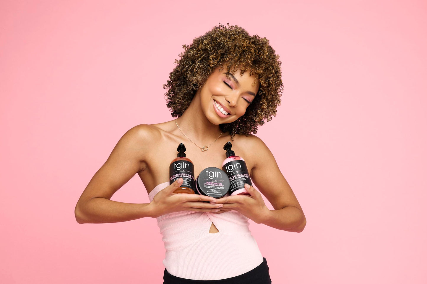 tgin Rose Water Shampoo + Conditioner Duo for Curly, Coily and Wavy Hair, Sulfate Free, with Rose Water, Acai Berries, Nourishes and Detangles Dry Beauty & Personal Care Thank God It's Natural