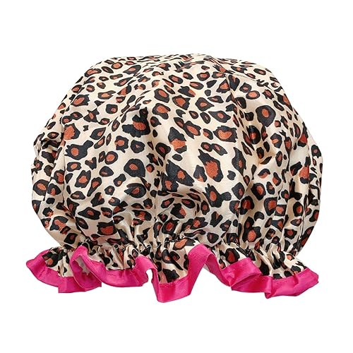 allydrew Reusable Women's Waterproof Shower Caps for Long Hair, Leopard Beauty & Personal Care allydrew