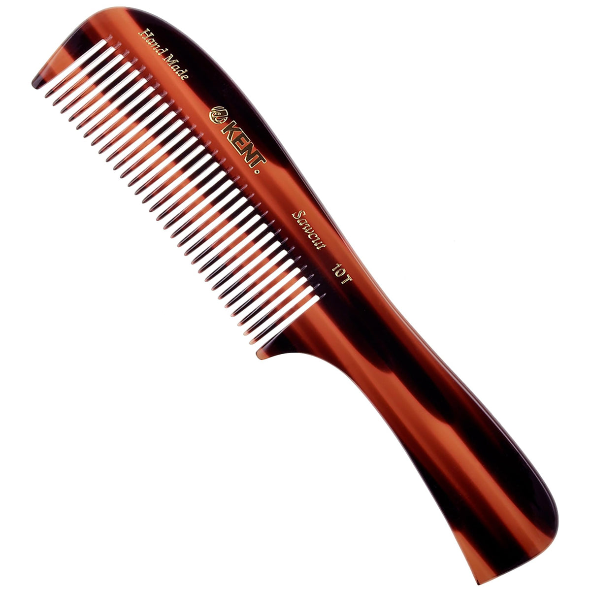 Kent 10T Large Detangler Comb, Handmade Wide Tooth Comb for Curly Hair, Detangling Combs For Wet and Dry Hair, Combs for Thick Hair, Saw-Cut and Hand