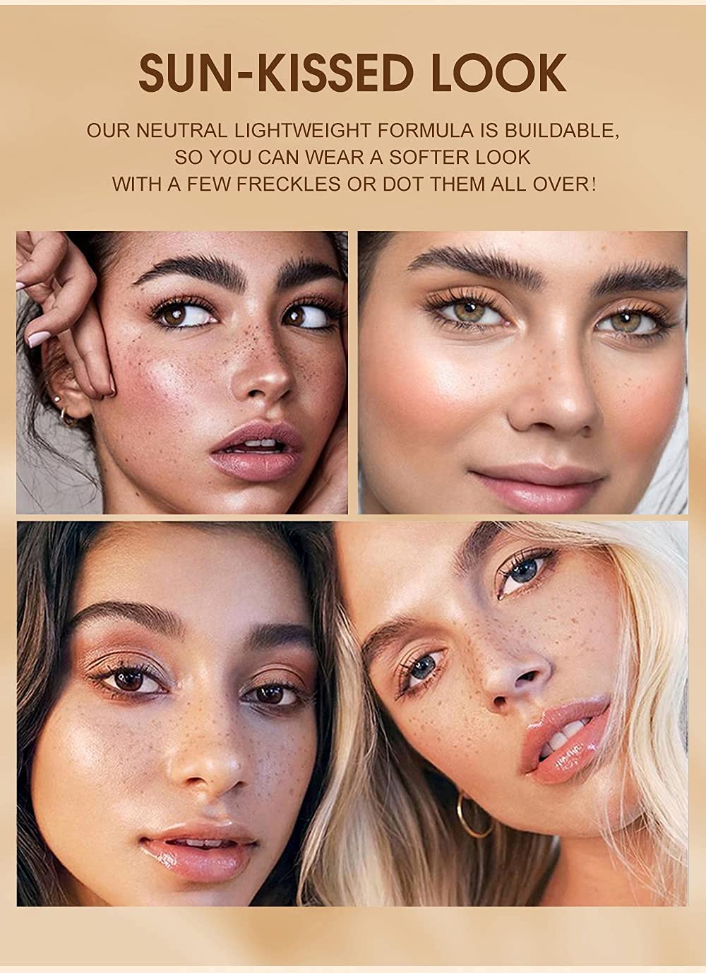 Freckle Pen 4 Colors Available, Natural Lifelike Freckle Makeup Pen, Waterproof Long Lasting Quick Dry - Light Brown, Natural Coffee, Chestnut, Dark Beauty & Personal Care Equusecured