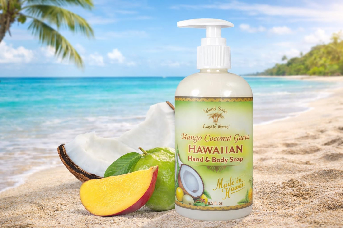 Island Soap & Candle Works Botanical Liquid Hand Soap - Vegan Hand Soap for Men and Women - Luxury Skincare for Bathroom - Hawaiian Gifts Beauty & Personal Care Island Soap & Candle Works