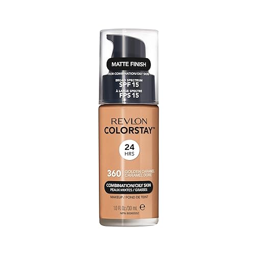 Revlon Liquid Foundation, ColorStay Face Makeup for Combination & Oily Skin, SPF 15, Medium-Full Coverage with Matte Finish, 360 Golden Caramel, 1 Fl Beauty & Personal Care REVLON