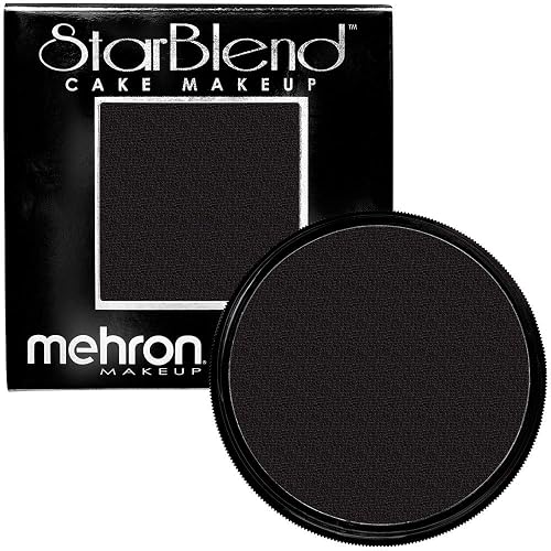 Mehron Makeup StarBlend Cake Makeup | Wet/Dry Pressed Powder Face | Powder Foundation | Black Body and Face Paint 2 oz (56g) | Made in the USA Beauty & Personal Care Mehron