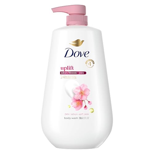 Dove 24hr Lotion Body Wash Uplift Sakura Blossom & Yuzu, 30.6 oz | Hydrating body wash with MicroMoisture and a floral citrus scent Beauty & Personal Care Dove