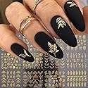 Flowers Nail Art Stickers Decal 3D Self-Adhesive Gold Flower Leaf Lace Nail Supplies Flower Nail Stickers Geometry Line Nail Designs for Women Girls Beauty & Personal Care SPLOCUDU