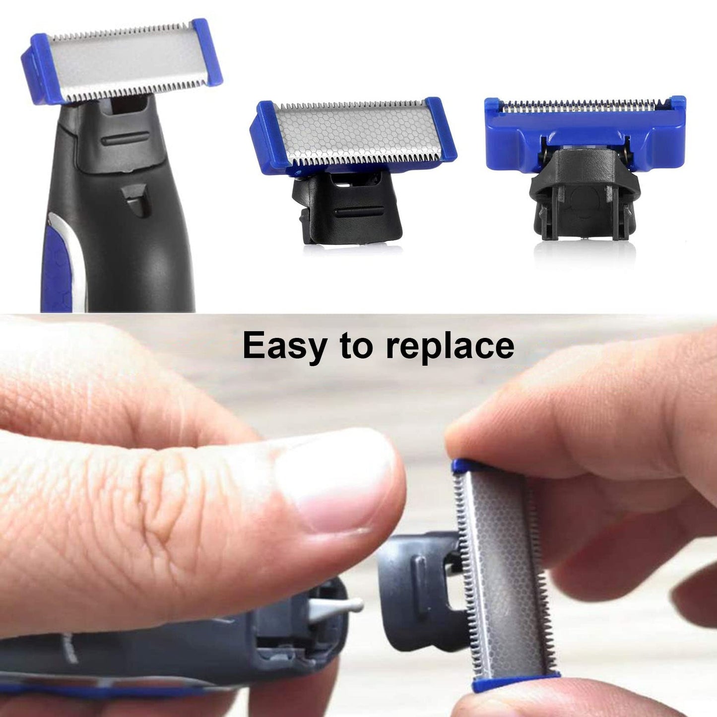 4PCS LinMei Shaver Replacement Heads Compatible for 1st Generation Microtouch Solo Men's Rechargeable Full Body Hair Trimmer and Shaver Replacement Beauty and Personal Care LinMei