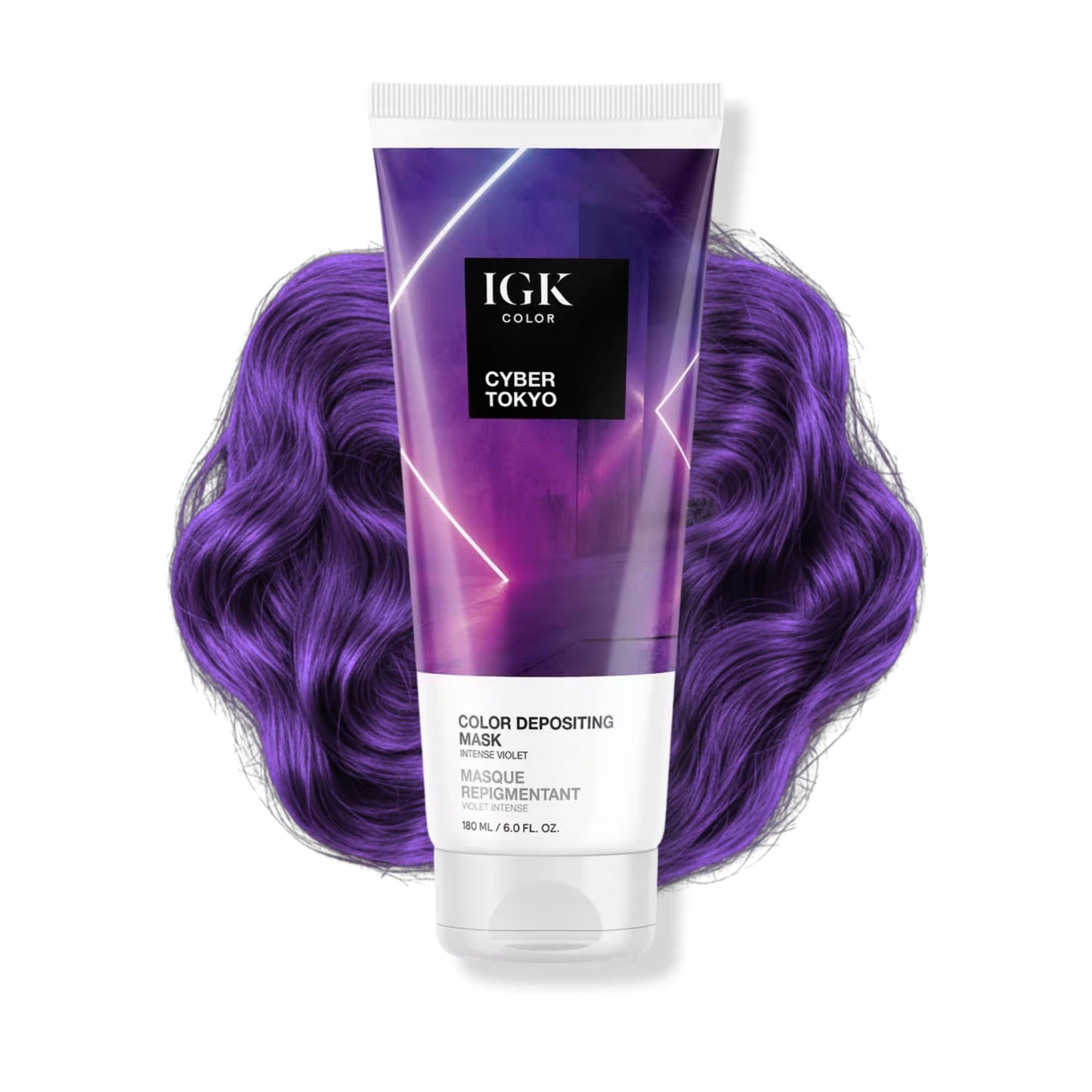 IGK Cyber Tokyo | Intense Violet Hair Gloss + Color Depositing Mask | Boost Shine, Enhance Violet Tones, Refresh Color | Semi Permanent Conditioning Beauty & Personal Care IGK