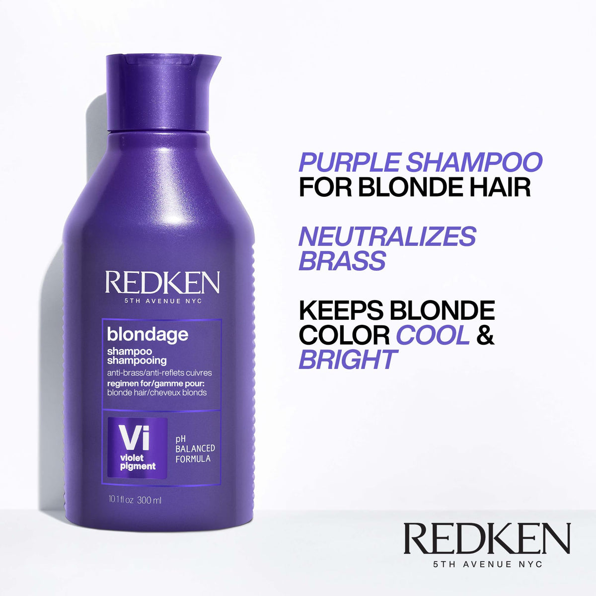 Redken Blondage Purple Shampoo - For Blonde Hair, 10.1 Fl Oz