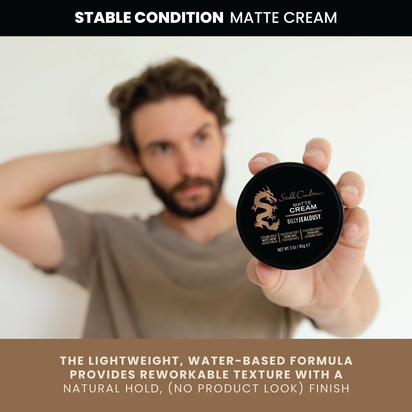 Billy Jealousy Stable Condition Matte Cream for Men with Natural Hold and Matte Finish, Reworkable, Lightweight, Water Based Hair Styling Product Beauty & Personal Care Billy Jealousy