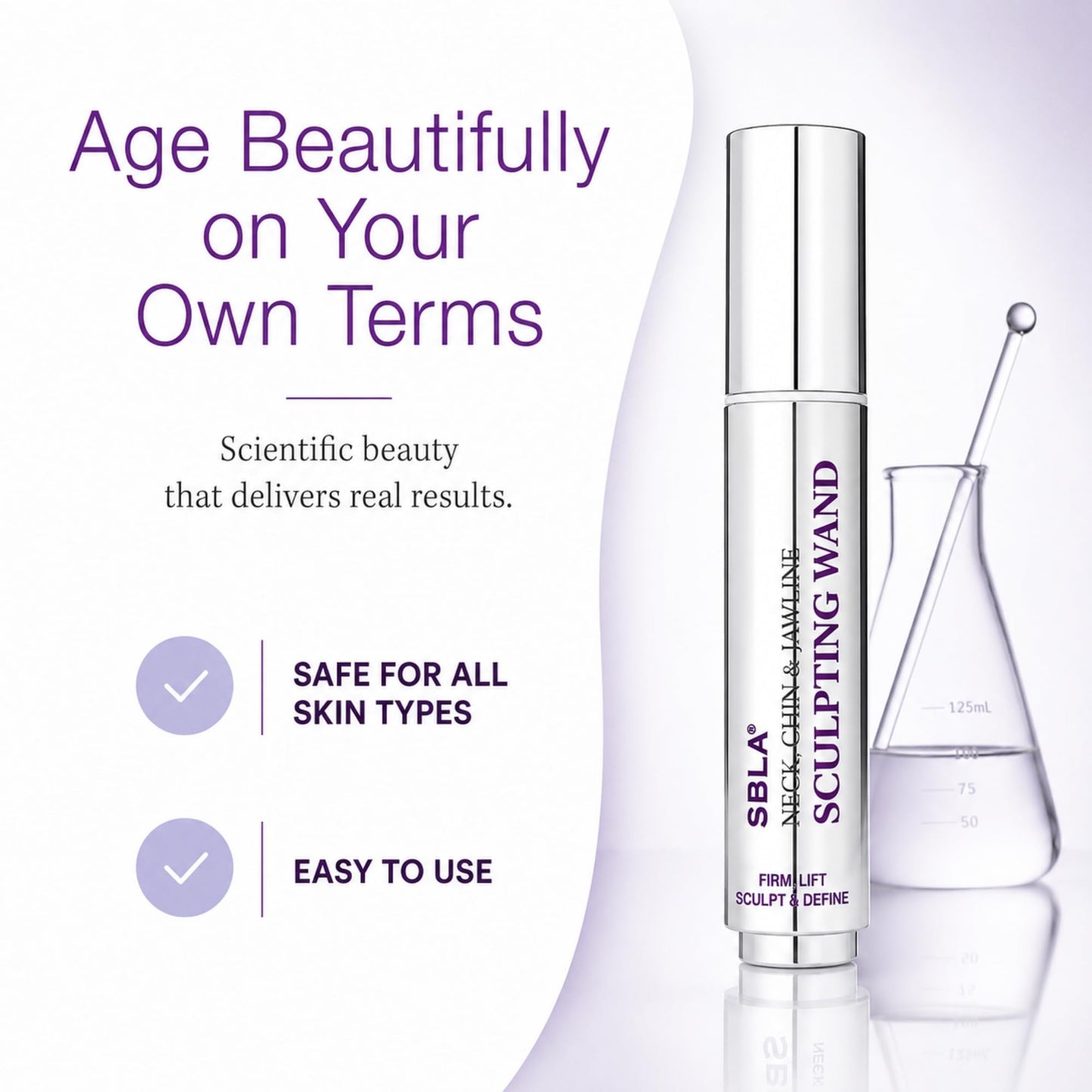 SBLA Beauty - Neck, Chin & Jawline Sculpting Wand 0.7 Fl Oz / 20mL - Lifts & Firms the Neck, Chin, Jawline & Decollete - Reduces Lines & Wrinkles Beauty & Personal Care SPENCERBARNESLA