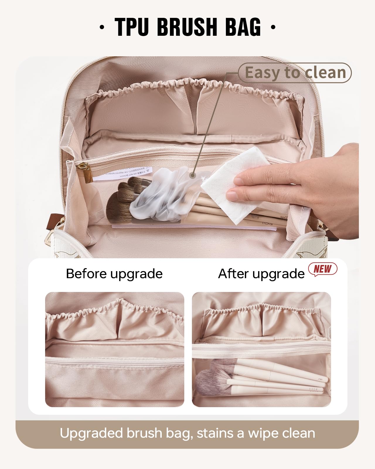 EACHY Travel Makeup Bag,Large Capacity Cosmetic Bags for Women,Waterproof Portable Pouch Open Flat Toiletry Bag Pattern Makeup Bag (X-Pink) Beauty and Personal Care EACHY