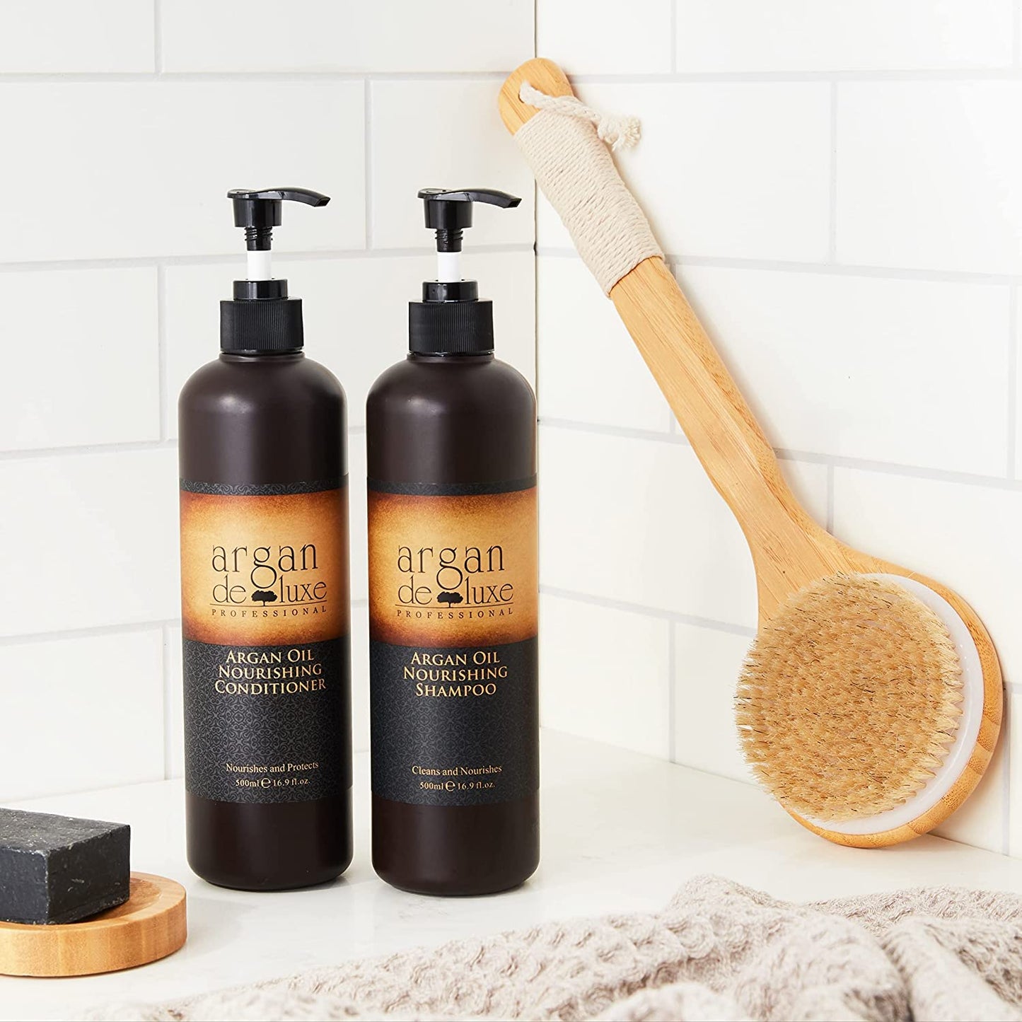 Argan De Luxe 100% Pure Organic Moroccan Argan Oil Nourishing MINT Shampoo & Conditioner 500ml (Shampoo+Conditioner 500ml) by Argan Deluxe Beauty & Personal Care Whisper Whip