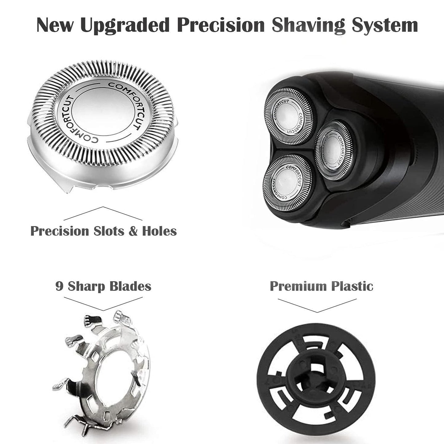 Suleto SH30 Replacement Heads Blades Compatible with Philips Series 3000 20001000 S738, SH30 Replacement Heads for Shavers Series 3000, Upgraded Beauty and Personal Care Suleto