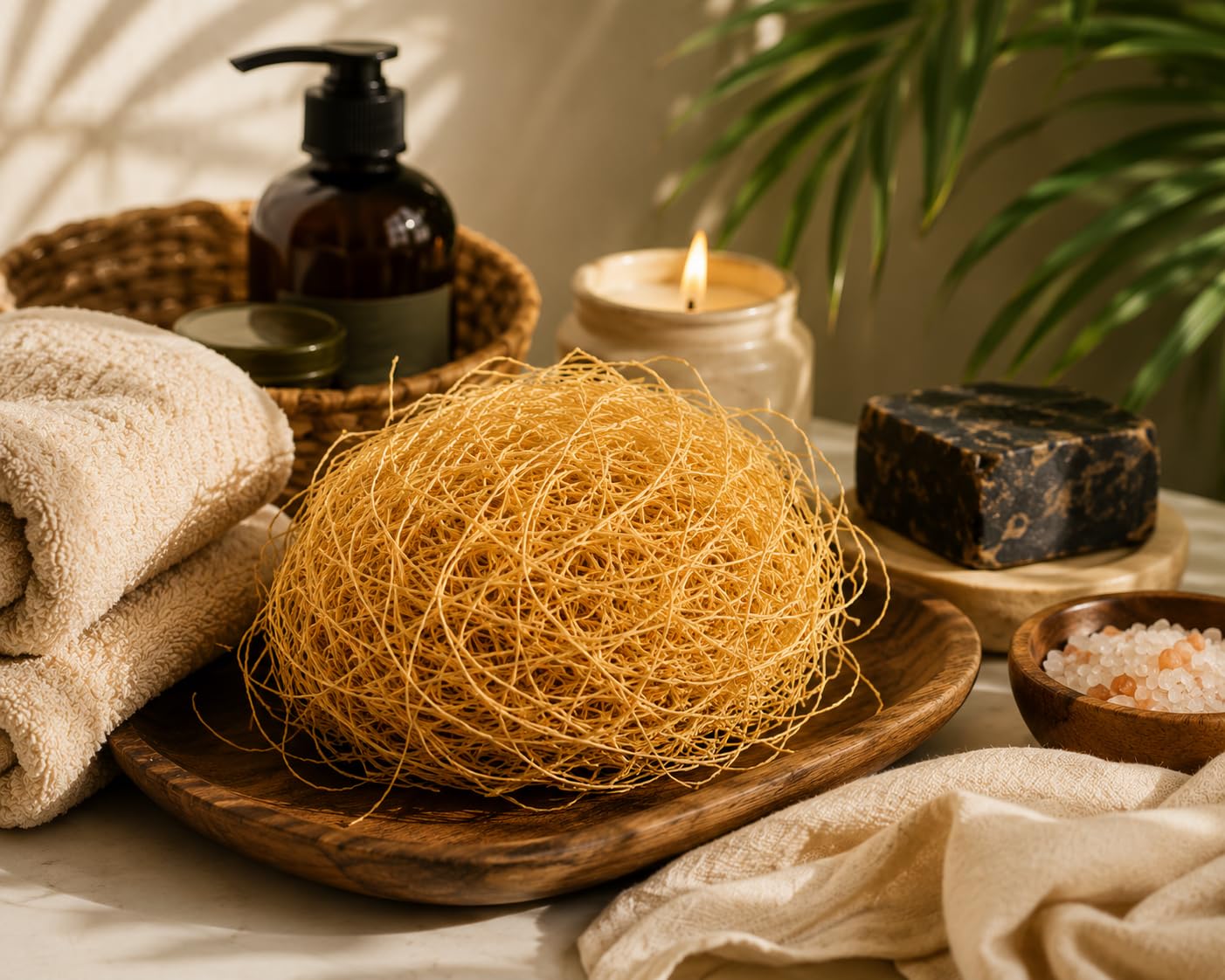 African Local Sponge for Exfoliating Bath Organic Undiluted Lofas for Shower 4 Pack Beauty and Personal Care Topnotchplace