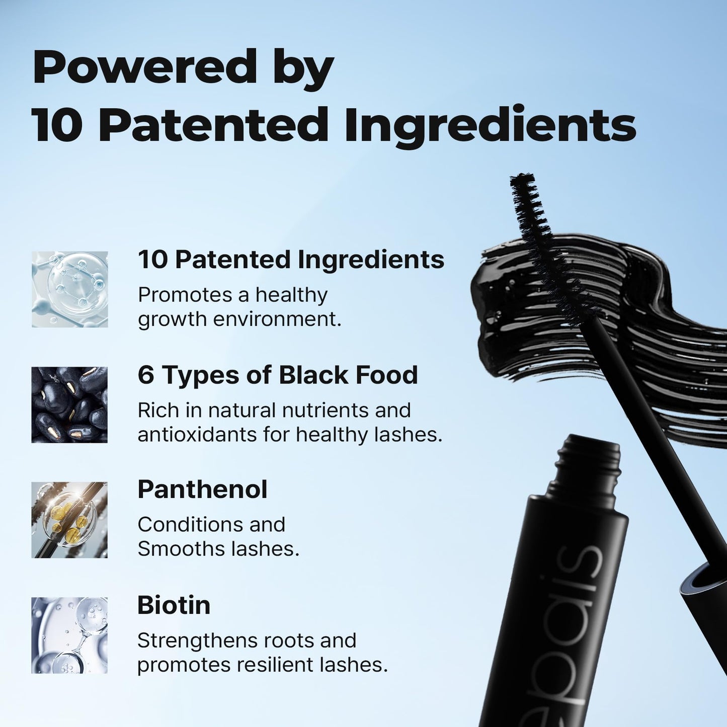 Epais Eyelash Black Tinted Serum, 2-in-1 Lash Growth Enhancer and Tinting Treatment, 7 Peptides and Biotin Formula for Longer Thicker Lashes Beauty and Personal Care EPAIS