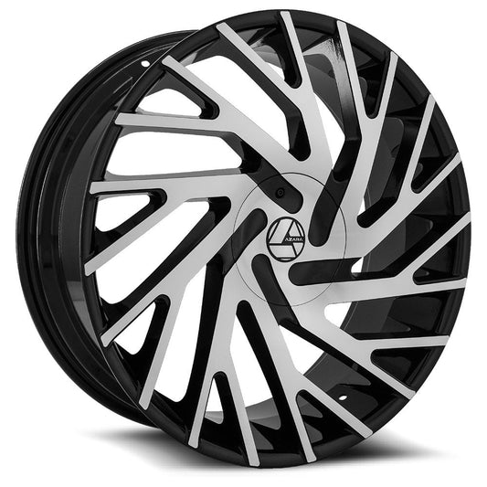 Azara Aza-505 26X9.5 5X115 5X120 +32 Cb 78.1 Gloss Black & Machined Beauty & Personal Care Azara