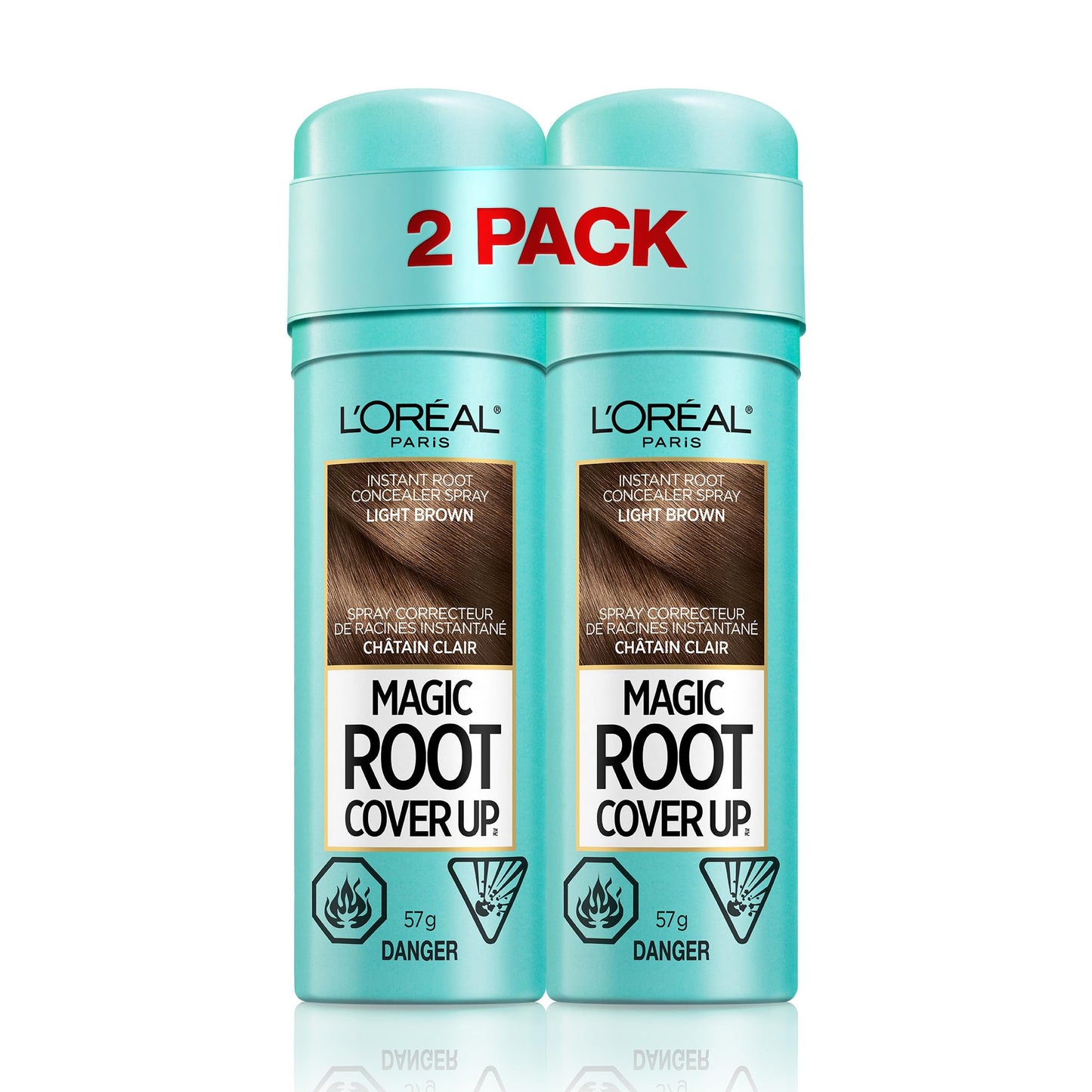 L'Oreal Paris Hair Color Root Cover Up Temporary Gray Concealer Spray Light Brown (Pack of 2) (Packaging May Vary) Beauty & Personal Care L'Oreal Paris
